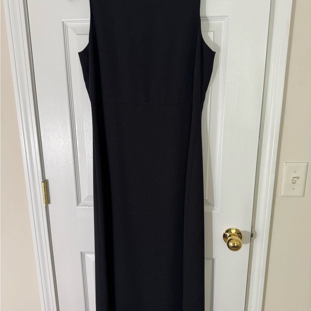Eddie Bauer Black Sheath Maxi Dress Mock Neck